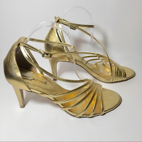 gold disco heels